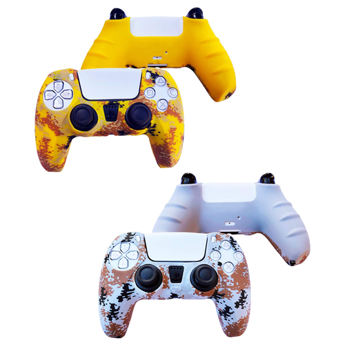 PS5 Controller Skin | Silicone Protector Cover Skin - Camo Gray/Camo Yellow 2PK - Picture 2 of 3