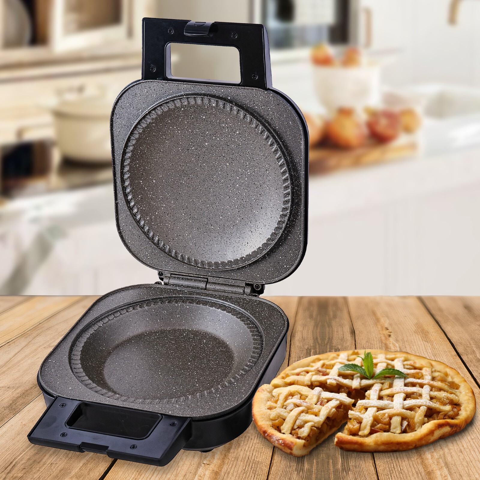 Schallen Black Silver Marble Large Single Electric NonStick Deep Fill