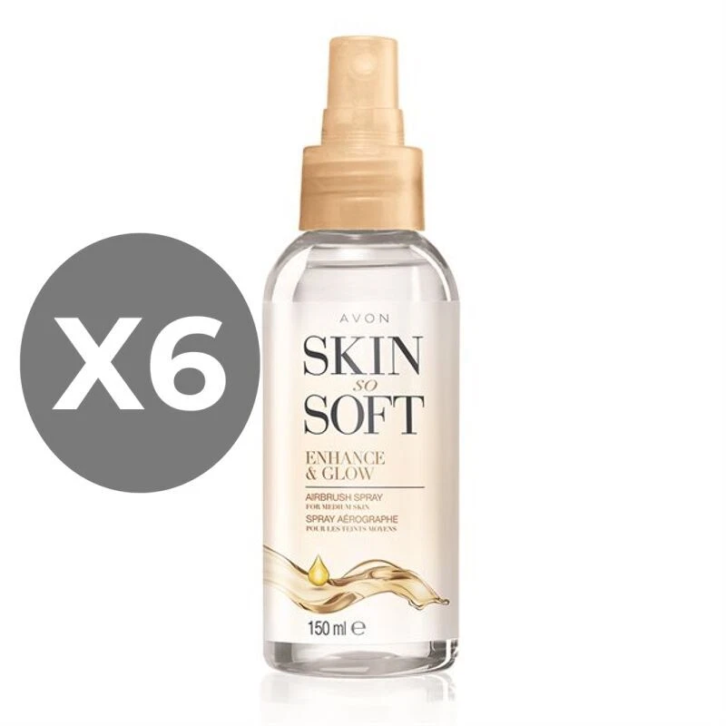 Avon Skin So Soft Enhance & Glow Airbrush Spray - 150ml X 6