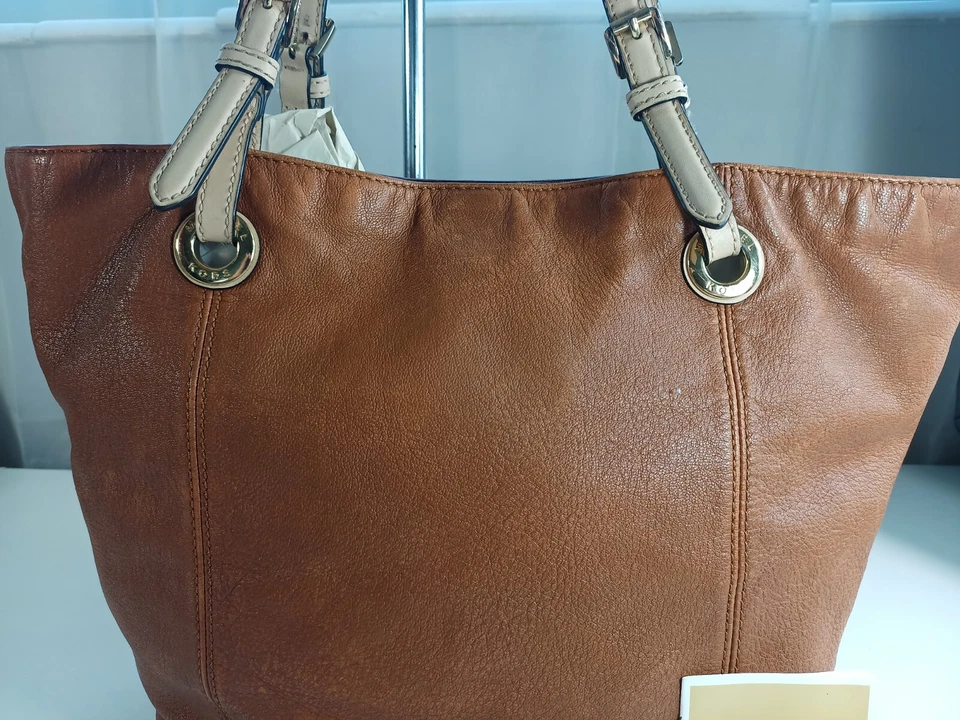 Bolso de mano Michael Kors Jet Set grande camel de cuero liso Foto 2 de 4