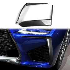 Front Bumper Garnish Air Vent Fang Trim Covers For Lexus Rc F 15-18 Carbon Fiber