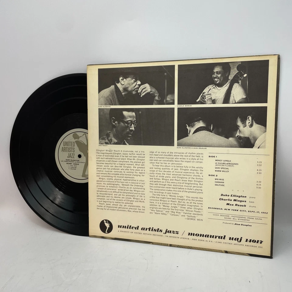 Duke Ellington Charlie Mingus Max Roach ‎Money Jungle Vinyl LP US 1962 Mono G+ - Image 2 of 2