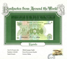 World Banknotes Uganda 1982 5 Shillings P-15 UNC Birthday note A/26 841943