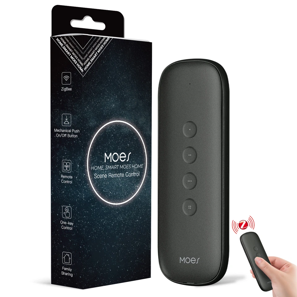 MOES Tuya ZigBee Smart 12-Szenenschalter 4-Taste Fernbedienung ohne Installation