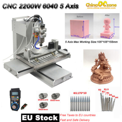 2200W CNC 5Axis 6040 3D Engraver Machine Metal Milling Drilling Machine USB Port