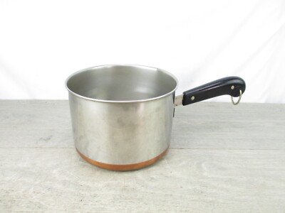 Vintage Rever Ware 3 Quart Pot  Stainless With Copper Clad Bottom **READ**