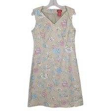 OSCAR an Oscar De La Renta Company sleeveless summer floral beige size 10