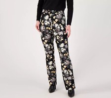 Isaac Mizrahi Live Petite Pebble Knit Pants Black M New