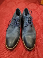 Wallin & Bros Mens Burke Blue Leather Cap Toe Oxfords 11M M13618 Modern Classic