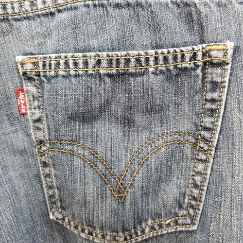 Levi's 513 Slim Boy's Darker Medium Wash Natural Distressed Denim Jeans 18 Reg - Picture 8 of 9