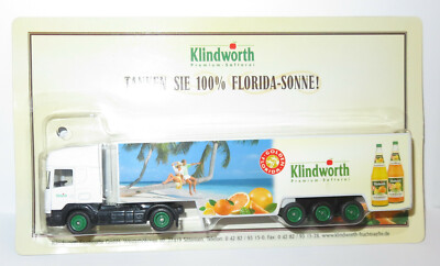 GRELL HO 1/87 TRUCK SEMI TRAILER SCANIA 124L 420 FRUIT JUICE KLINDWORTH BOX