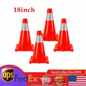 10pcs 18/" Traffic Cones Overlap Parking Construction Emergency Road Safety Cone