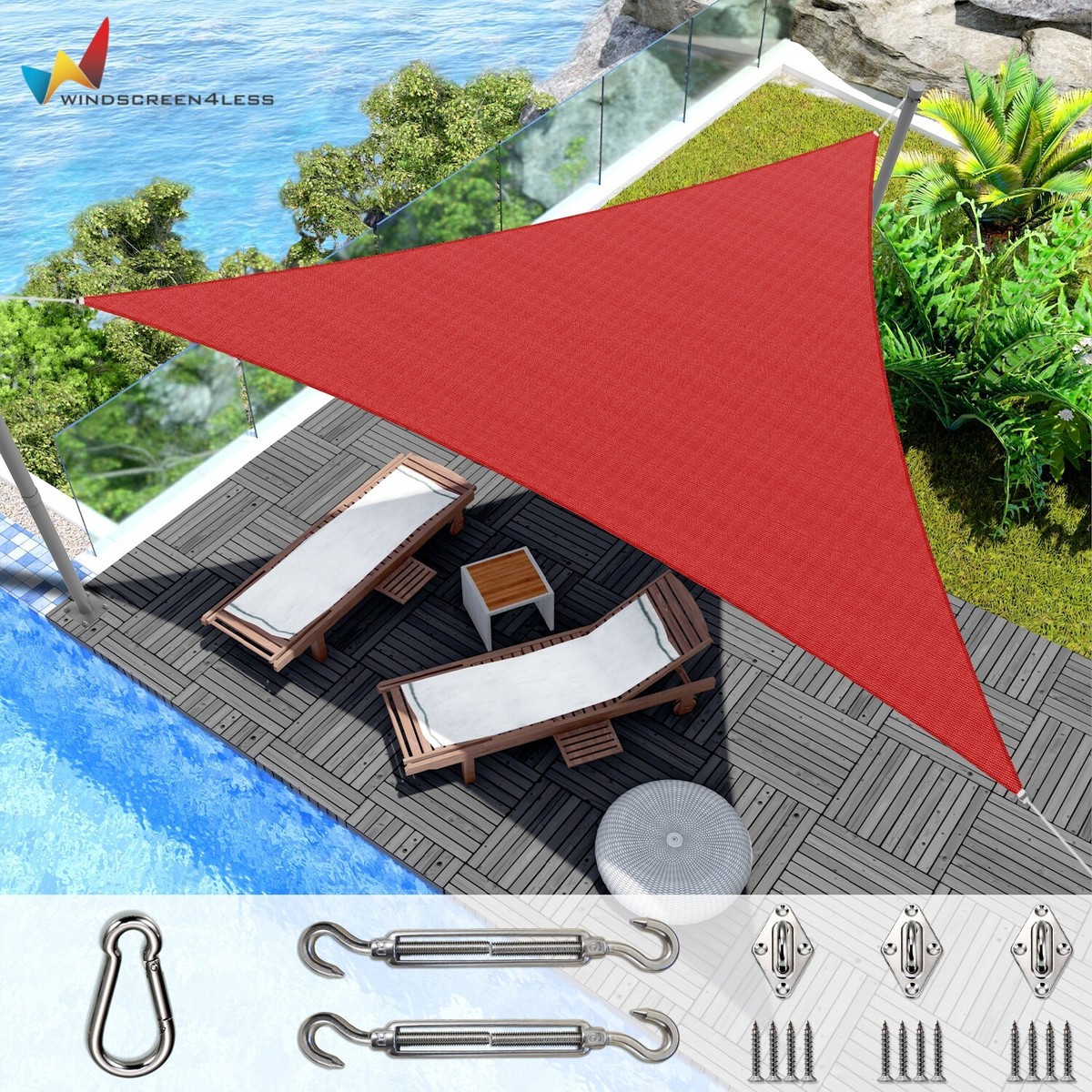 8'x8'x8' Triangle Sun Shade Sail Fabric Garden Outdoor Canopy