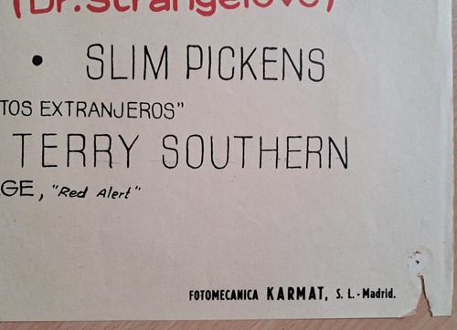 Dr. Strangelove ORIGINAL Spanish 1964 POSTER Stanley Kubrick Montalban cool art! - Picture 7 of 7