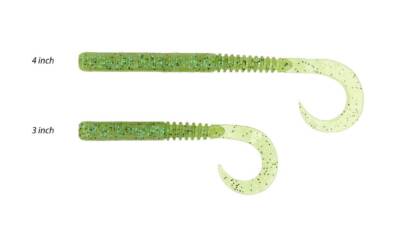 Geecrack Moon Curly SAF 4 *10cm Gummiwurm Barsch DropShot UL-Bait Aroma/Gesalzen