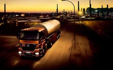 Cars trucks tankers vehicles mercedes Desk Mat Stitched