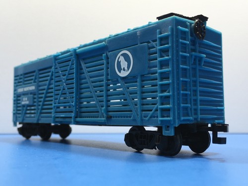 HO "Great Northern" 40' Livestock Cattle Freight Train / 582033 Blue Version #2 - Picture 2 of 12