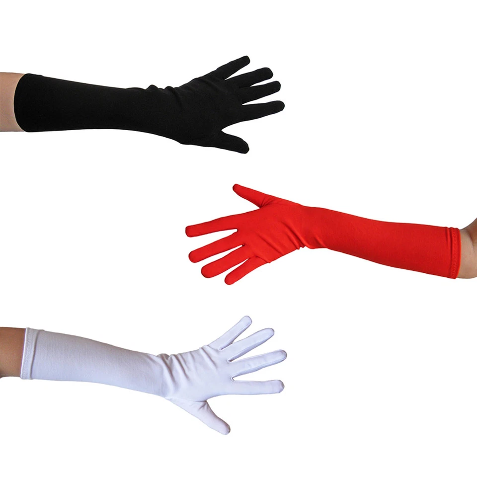 Guantes de disfraz rojos largos hasta el codo ~ HALLOWEEN FORMAL BODA GRADUACIÓN FIESTA DE BAILE Foto 2 de 2