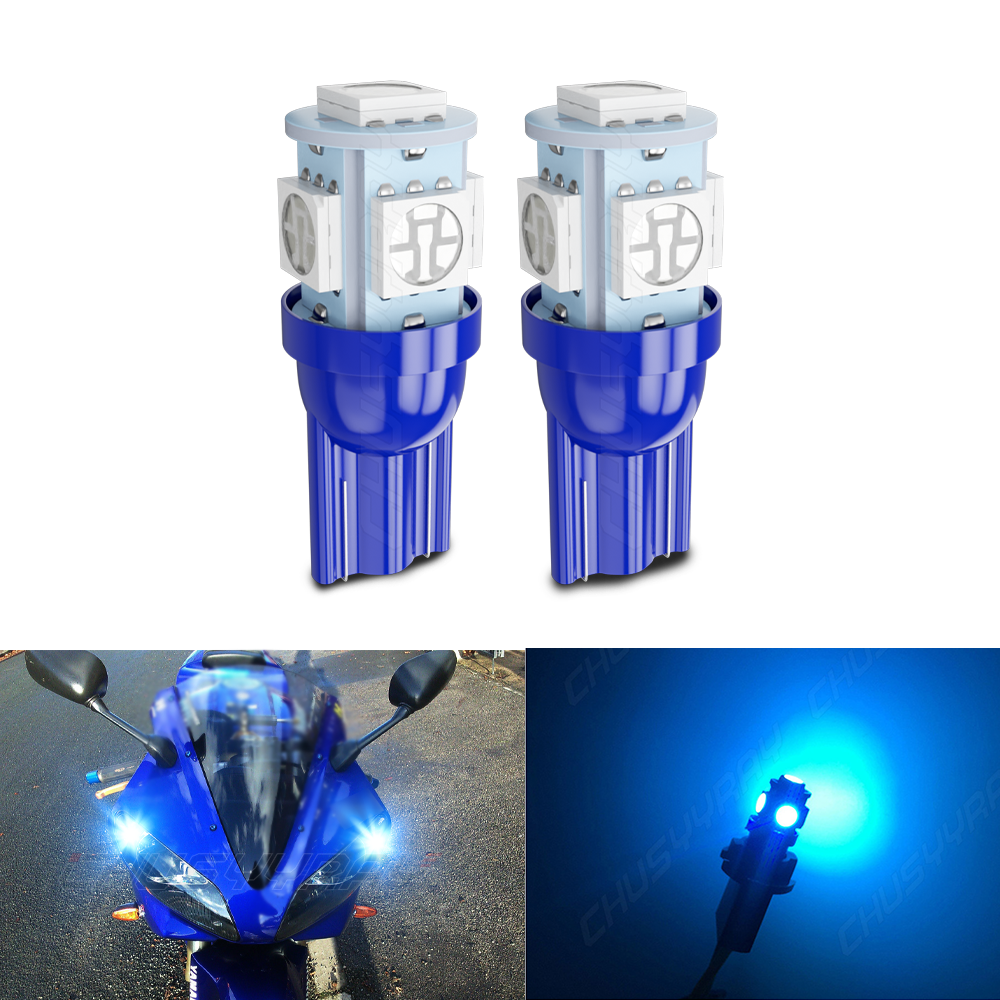 ルチア BLUE T10 2825 LED Bulb Motorcycle Position Parking City Lights For