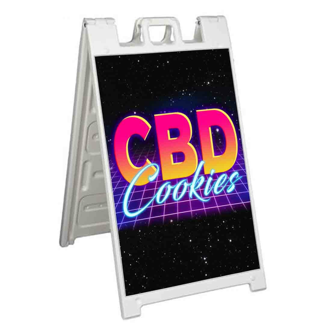 CBD COOKIES 80S Signicade 24×36 Aframe Sidewalk Sign Banner Decal EDIBLES CBD COOKIES 80S Signicade 24×36 Aframe Sidewalk Sign Banner Decal EDIBLES