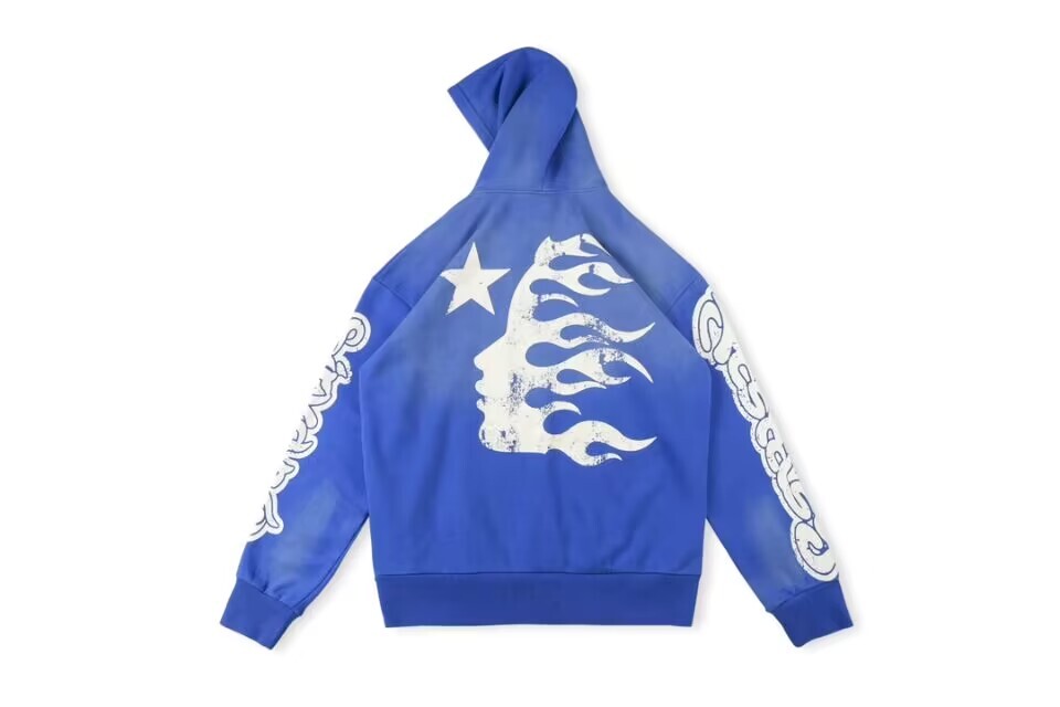 23SS INS Unisex Hellstar Flame Arm Washed Old Printed Hoodie | eBay