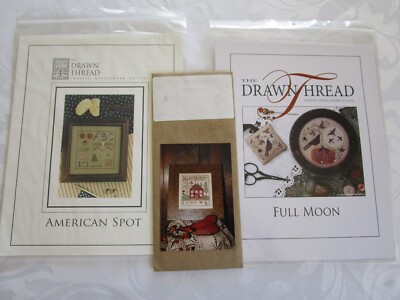Lot Of 2 New - Drawn Thread Counted Cross Stitch Charts FULL MOON, AMERICAN SPOT
