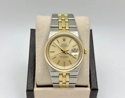 Vintage Rolex Datejust 36 1630 Rare Bird 36mm Champagne 14K Yellow Gold Steel