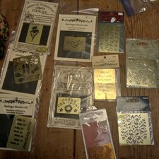 Lot of Darice Genuine Brass Stencils Embossing Templates Original Package