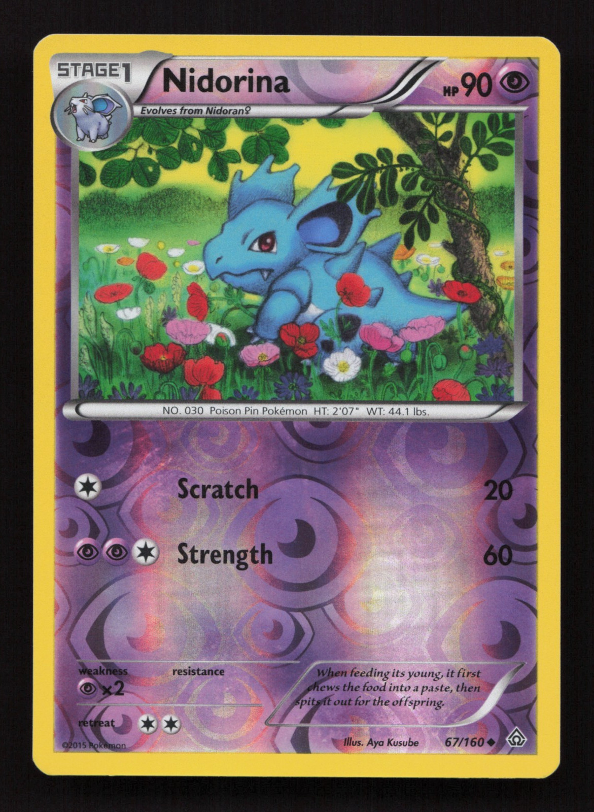 Pokémon TCG Nidorina Primal Clash 67/160 Reverse Holo Uncommon NM