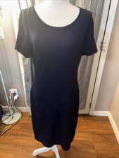 St. John Collection Women s Navy Blue Santana Knit Wool Sheath Dress Size 8