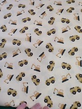Dear Stella Quilting Cotton Fabric Construction Vehicles Digger