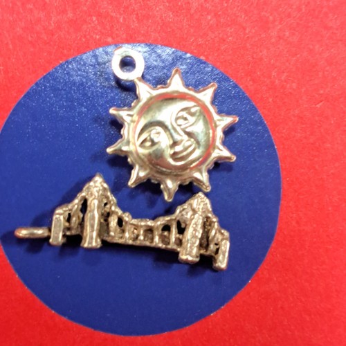 STERLING SILVER BRACELET CHARM H98 BRIDGE AND SUN