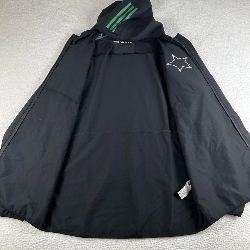 Dallas Stars Jacket Mens XL Black NHL Hockey Hooded Full Zip Windbreaker Adidas - Image 4 of 4