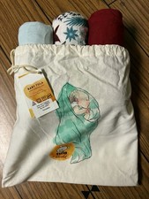 Tula 3 Blanket Set Poinsettia Pattern Multi Color Red Blue Baby Blanket