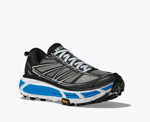 Hoka One One US 12 Men's Black White Blue Vibram Sole Runner Mafate Speed 2  New - Picture 20 of 20