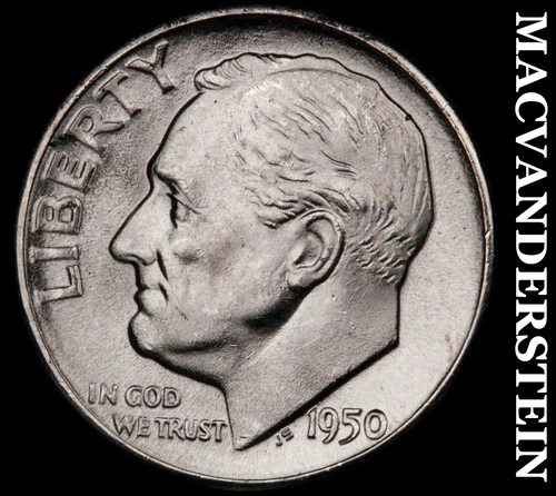 1950-D Silver Roosevelt Dime - Choice Gem Brilliant Unc  Lustrous  #G7762