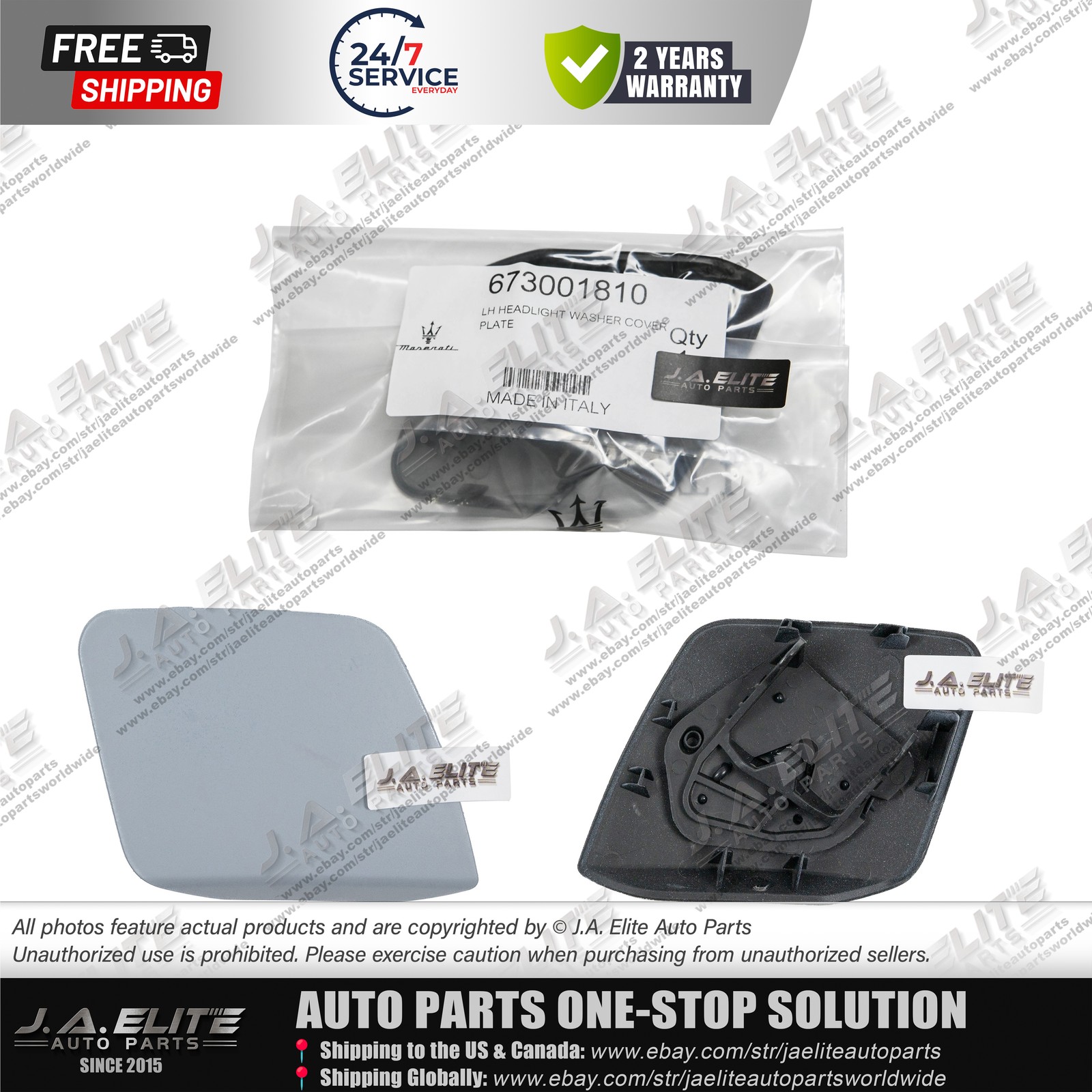 2pcs Genuine Left & Right Headlight Washer Lid fit Maserati Ghibli (2014+)