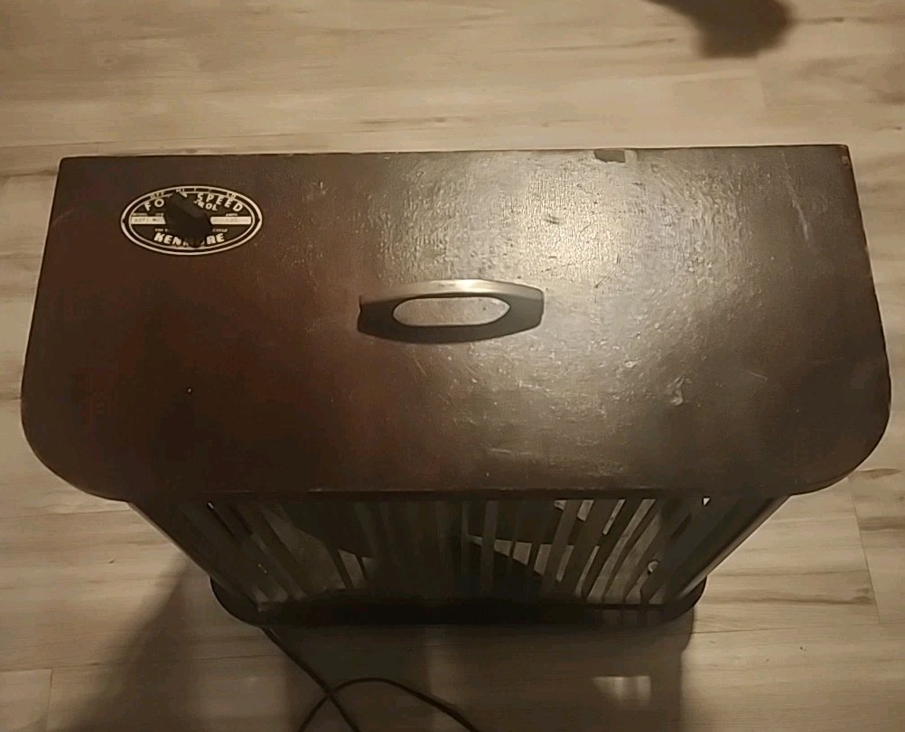 1940s Kenmore Four-Speed Control 110V Floor Fan - Wood Case - Model 337 WORKS