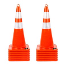 28 Inch Traffic Cones 12 Pack Orange Reflective Collars