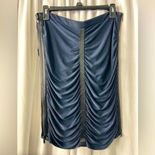 Vintage Cache Y2K size 10 satin ruched zipper bodycon skirt glam indie sleeze