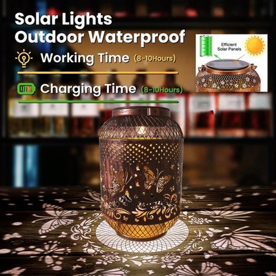 Solar Laterne verziert Metall Design IP65 Schutzart Handschalter Metallausschnit