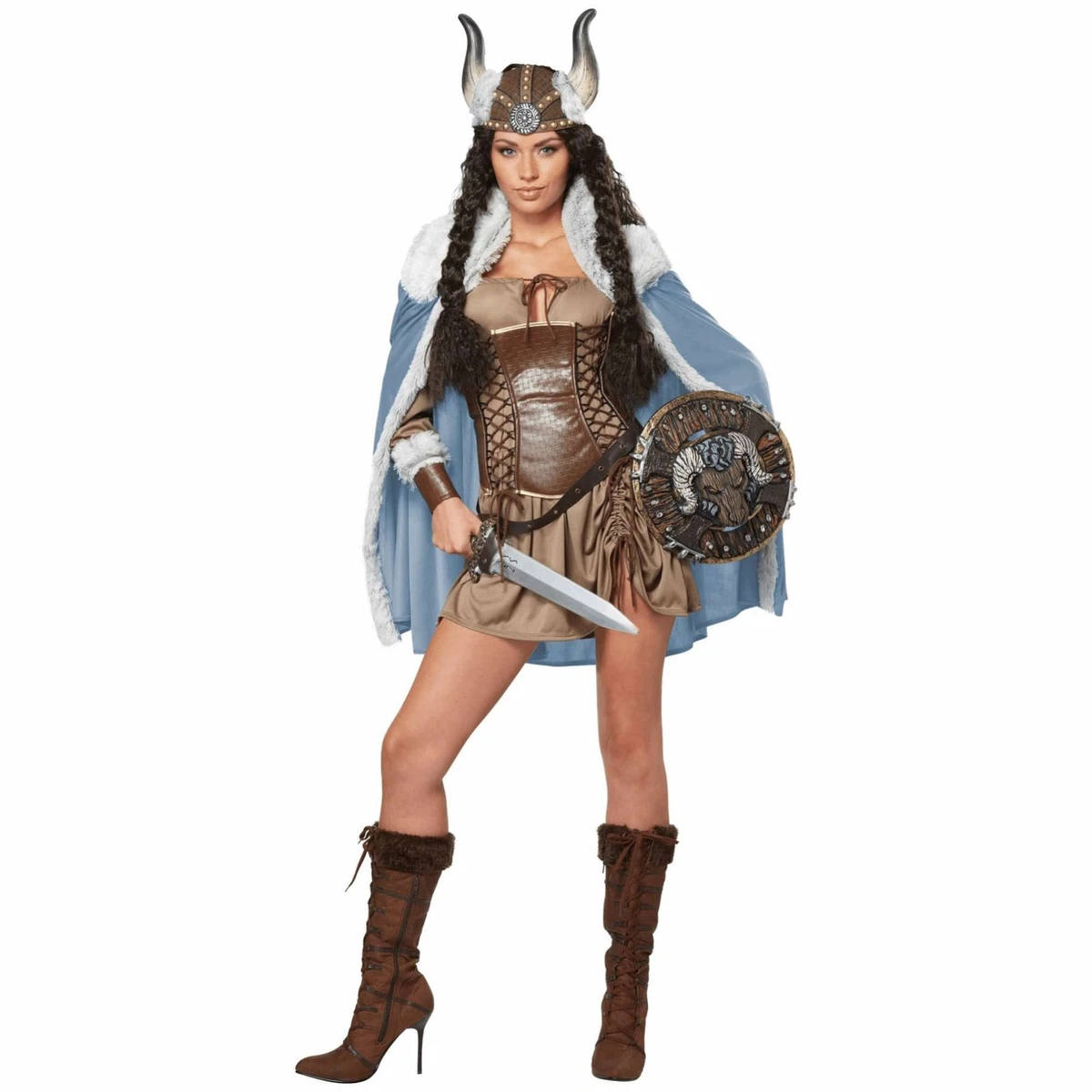 Costume da principessa vichinga blu per donna