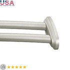 Curved Shower Rod Adjustable Brushed Nickel Corrosion Resistant Luxury Upgrade