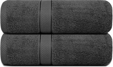 Royal Egyptian Grey Bath Towels 500GSM 100% Cotton Luxury Hotel Quality Set of 2