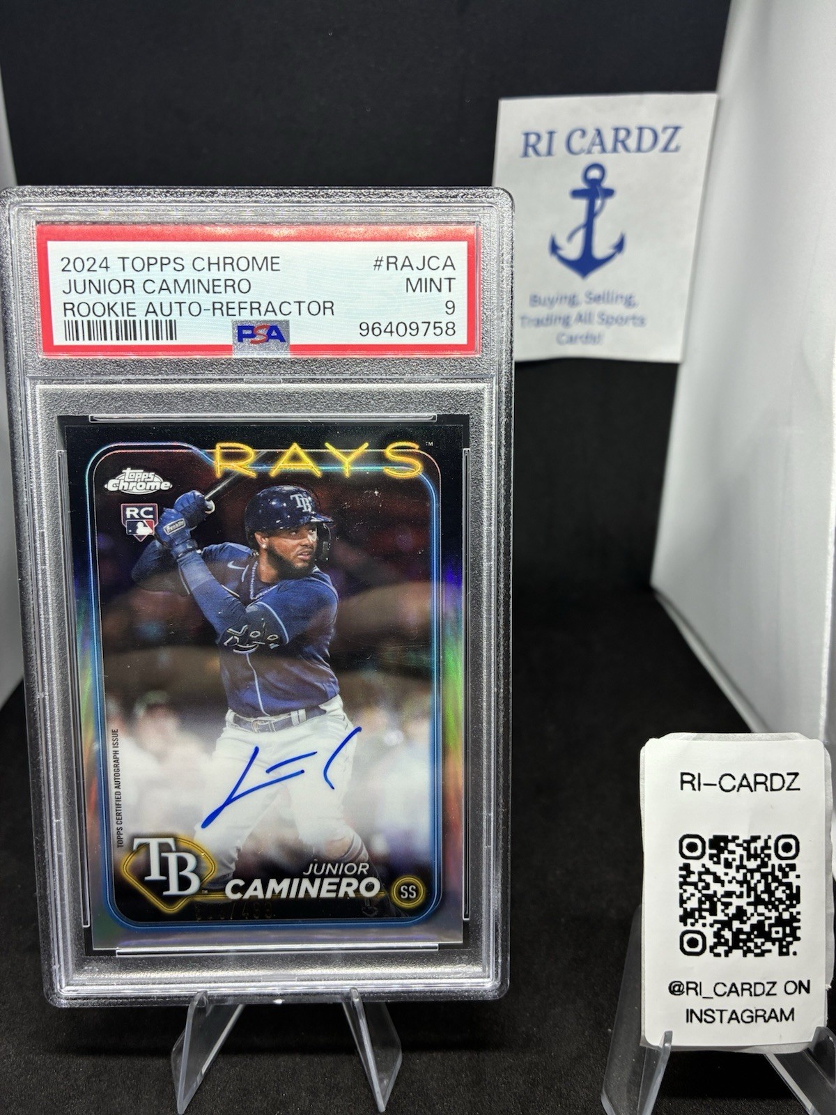 2024 Topps Chrome - Rookie Autographs Junior Caminero #RA-JCA Refractor /499 