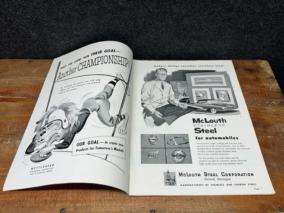 Vtg 10-9-1955 Detroit Lions vs LA Rams Football NFL Program Gridiron News - Image 4 of 4