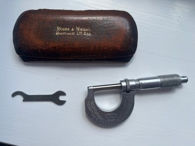 MOORE AND WRIGHT Außenmessschraube No 961 Engineering mit Koffer Vintage Werkzeuge