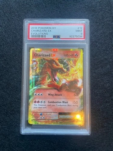 2016 Pokémon XY Evolutions Charizard EX #12/108 PSA 9 Mint CLEAN