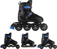 Xride® 4-in-1 Inline Skates Rollschuhe Tri-Skates Schlittschuhe Kinder ABEC 7