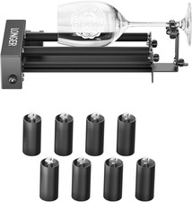 Longer Laser Rotary Roller with 8PCS Riser Pads Kit for Ray5 Laser Engraver, Cyl